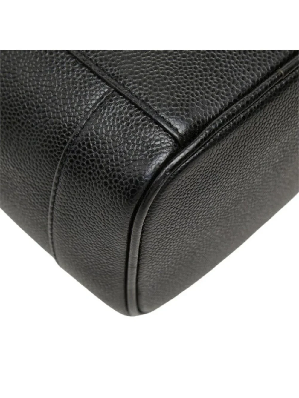 Chanel CC Logo Vanity Bag Handbag Black Caviar Leather